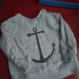 Nautical Gray Kids Sweatshirt with Anchor Design